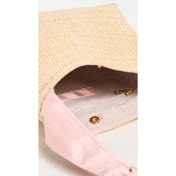 Mini Bow Bag - Women's Mixed Media Handbag (Pink Sand) - Picture 5 of 5